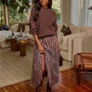 VICI Collection Adult Table Mesh Gingham Maxi Skirt